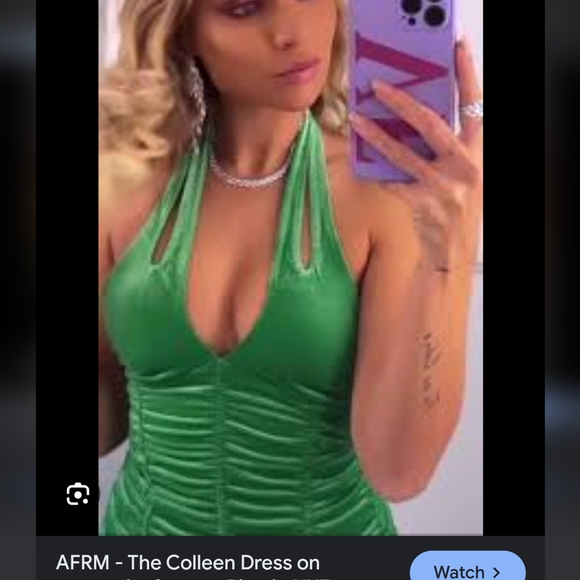 AFRM Colleen in Fern Green halter dress - Picture 6 of 11